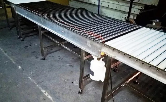 Mesa de rodillos de acero inoxidable